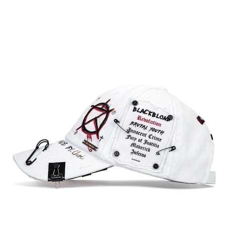 『BLACKBLOND』  サイクロプスカスタムプレートロゴキャップ (White)