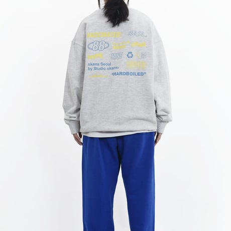 『OKENS SEOUL 』 Vaccinated RISE crewneck  (Oatmeal)
