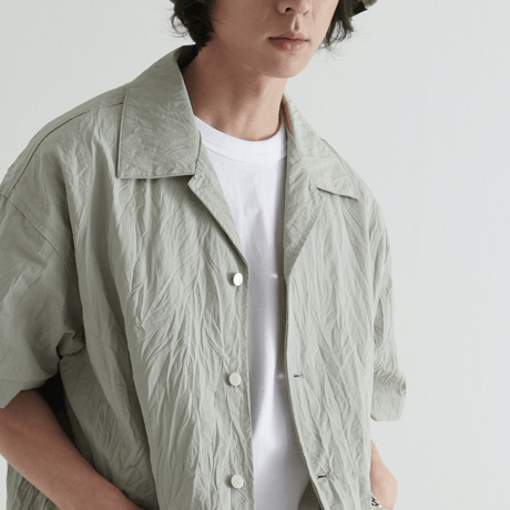『 BY:L 』    ナイロンクリンクルオーバーシャツ (Grey)