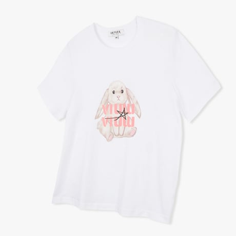 『VETEZE』 　ライジングラビットハーフ Tシャツ  (White)