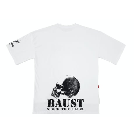 『BAUST』  シグネチャーロゴスカルショートスリーブ Tシャツ (White)