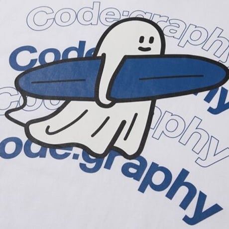 『Code:graphy』 　CGP X PD ゴーストサーファー Tシャツ (White)