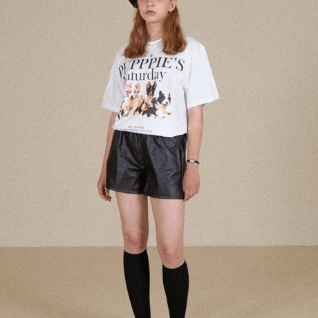 『VETEZE』 　パピーランサタデーハーフ Tシャツ  (White)