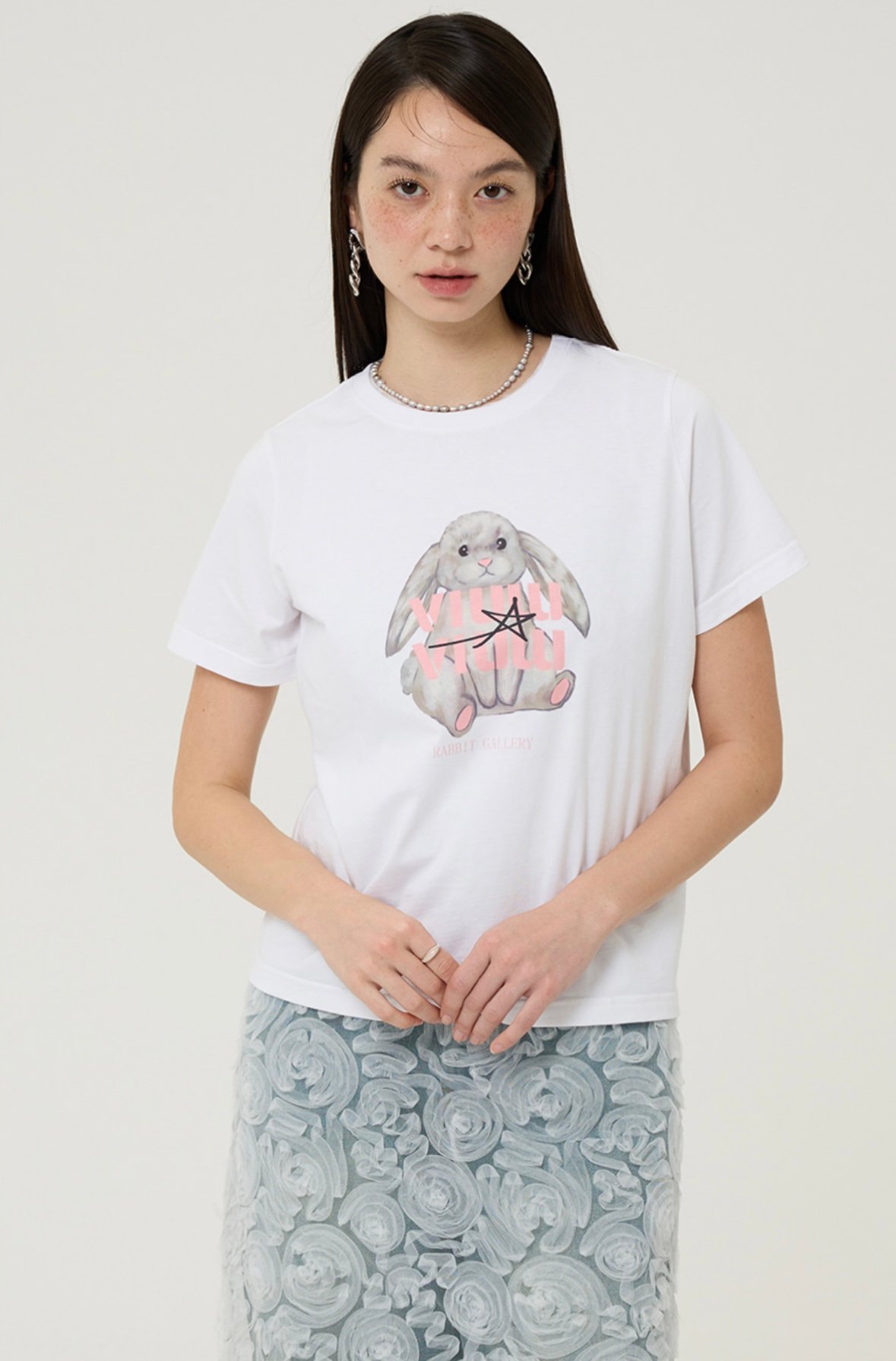 VETEZE』 ライジングラビットハーフ Tシャツ (White) | 6LJStore VETEZE』 ライジングラビットハーフ Tシャツ (White) | 6LJStore