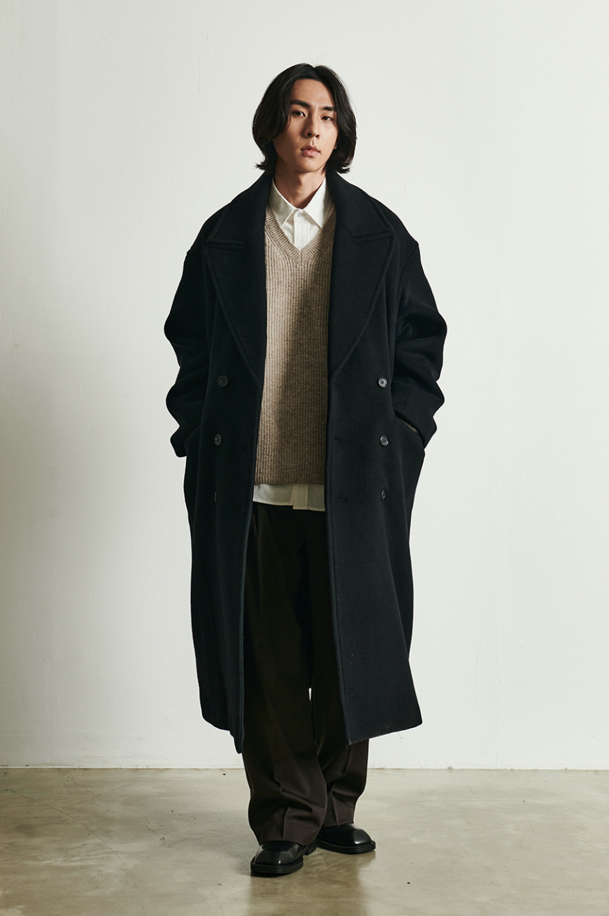 BY:L 』 ウールオーバーサイズダブルコート (Black) | 6LJStore BY:L 』 ウールオーバーサイズダブルコート (Black) | 6LJStore