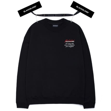 『BLACKBLOND』 　スローガンロゴスウェット (Black)