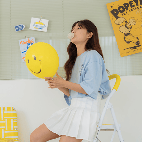『CORUNU』  ダイス半袖 Tシャツ (Sky Blue)
