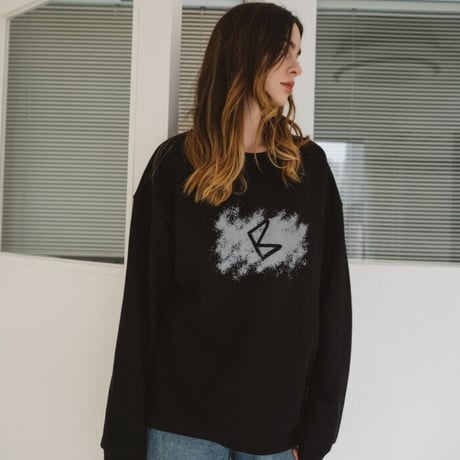 『BLOW』  スコッチペインティングスウェットシャツ (Black)