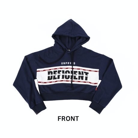 『BAUST』  deficient hood crop top (Navy)