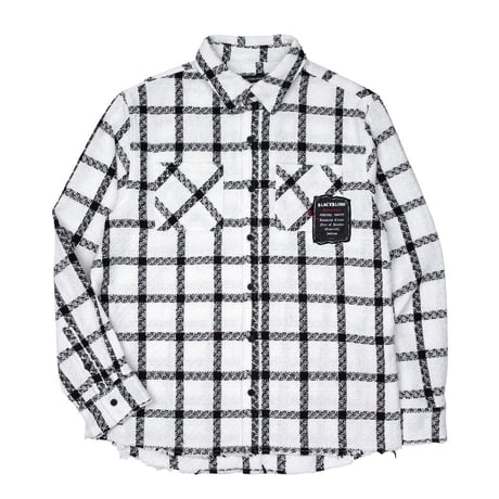 『BLACKBLOND』　ヒストリーデニムパッチワークプラッドツイード (White)