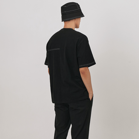 『 BY:L 』    ステッチアンネックTシャツ (Black)