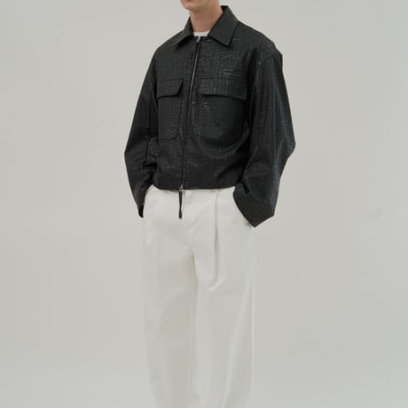 『HIFIFNK』  リンクルレザーオーバーサイズジャケット (Black)