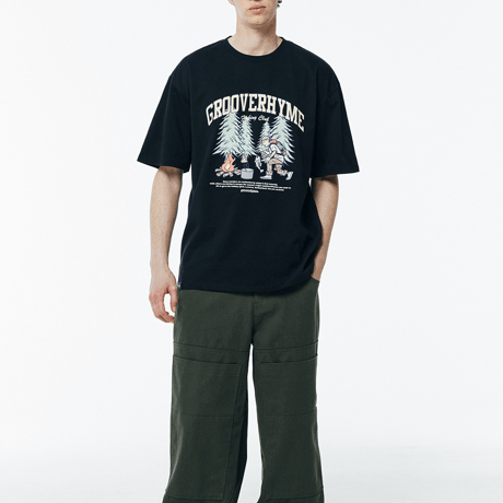 『grooverhyme』 　キャンピングボーイ Tシャツ (Black)