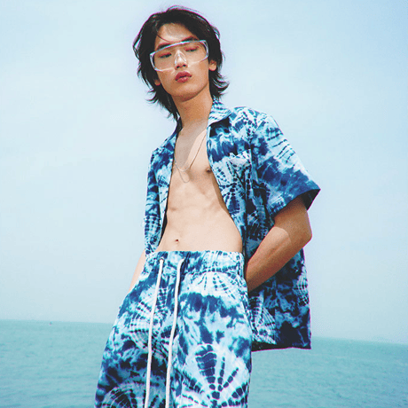 『LOUPS BLANCS』 タイダイバンディングショートパンツ