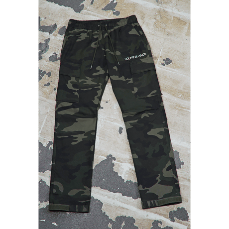 『LOUPS BLANCS』  ホログラムロゴカーゴパンツ  (Camo)