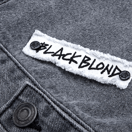 『BLACKBLOND』 　スマイルロゴデニムジャケット (Dark Gray)
