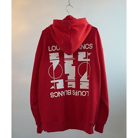 『LOUPS BLANCS』Logo Half Zip-up Turtle Neck HOOD (Red)