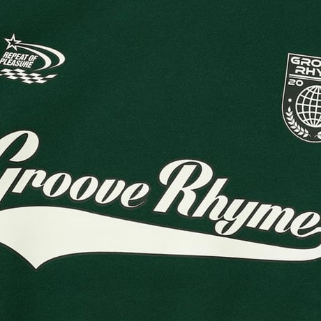 『GROOVE RHYME』 swoosh lettering sweatshirt (D/Green)