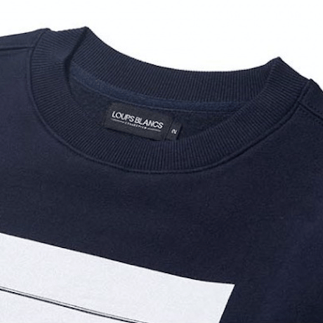 【再入荷】『LOUPS BLANCS』モンタージュスウェットシャツ (Navy)