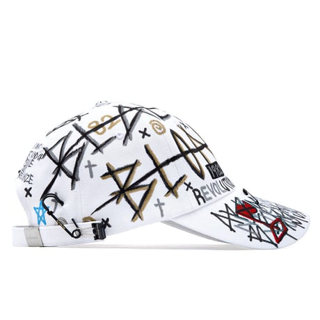 『BLACKBLOND』  プレートロゴモンスターキャップ (White)
