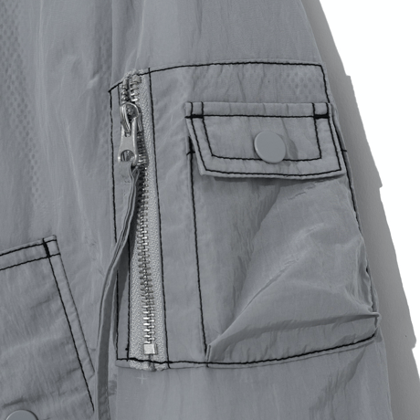 『GROOVE RHYME』 (W) ステッチポイントブルゾン (Light Grey)