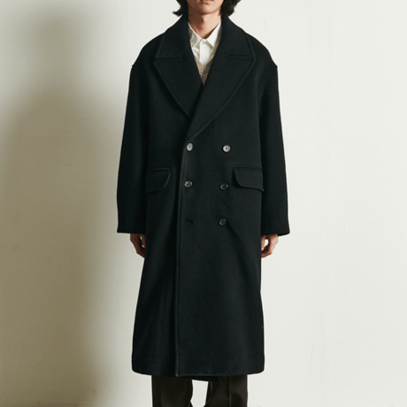 『 BY:L 』    ウールオーバーサイズダブルコート (Black)
