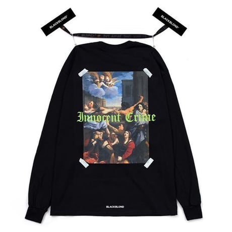 『BLACKBLOND』 イノセントクライムロングスリーブ Tシャツ (Black)