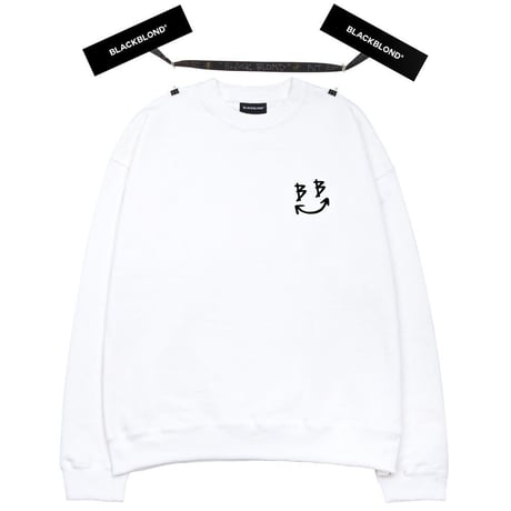 『BLACKBLOND』 　クラシックスマイルロゴスウェット (White)
