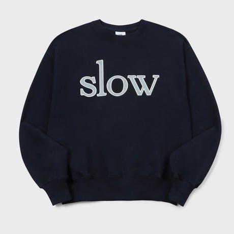 『SLOW RECORD HOUSE』　SLOW パッチスウェットシャツ (Navy)