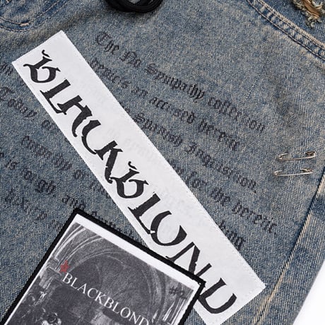 『BLACKBLOND』  Chaos Patch Fold Up Denim Shorts (Rusty Blue)