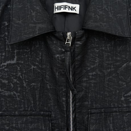 『HIFIFNK』  リンクルレザーオーバーサイズジャケット (Black)
