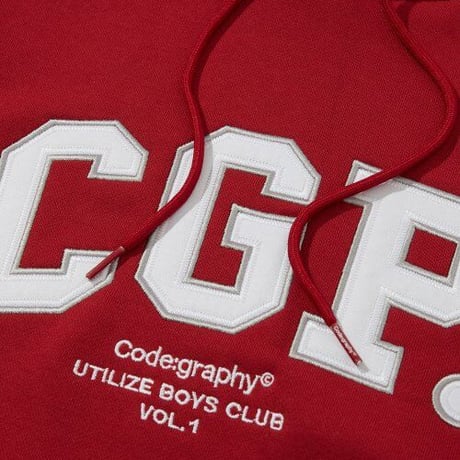 『Code:graphy』 　アーチロゴクロップパーカー (Red)