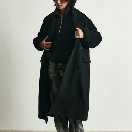 『 BY:L 』    ウールオーバーサイズダブルコート (Black)