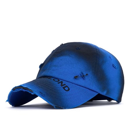 『BLACKBLOND』   Ripped Sprayed Custom Covered Logo Cap (Black,Blue,Red,White)