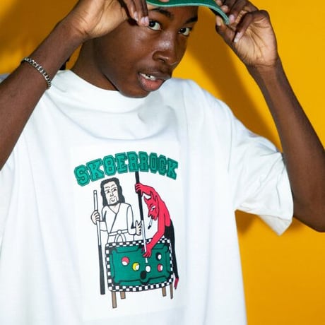 『SK8ER ROCK』 　プレイイングプール半袖 Tシャツ (White)