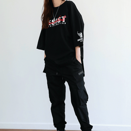 『BAUST』  シグネチャーロゴスカルショートスリーブ Tシャツ (Black)