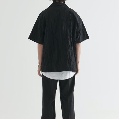 『 BY:L 』    ナイロンクリンクルオーバーシャツ (Black)