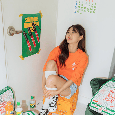 『CORUNU』  ダイス半袖 Tシャツ (Orange)