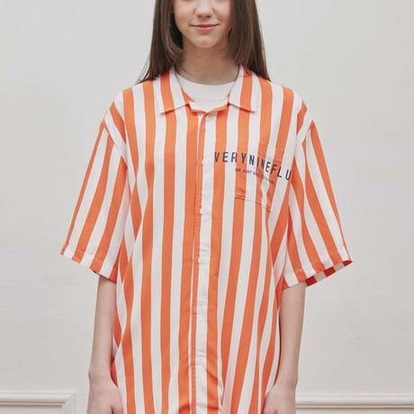 『Verynineflux』 ベリーショートスリーブシャツ (Orange)