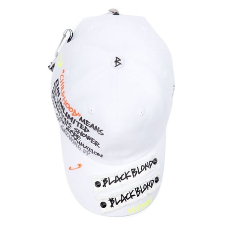 『BLACKBLOND』  サイドロゴチャイルドフードキャップ (White)
