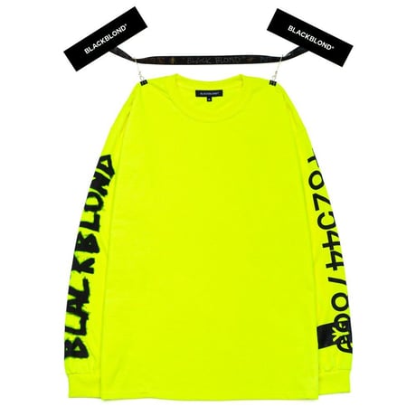 『BLACKBLOND』 　グラフィティーナンバーロゴロングスリーブ Tシャツ (Neon)