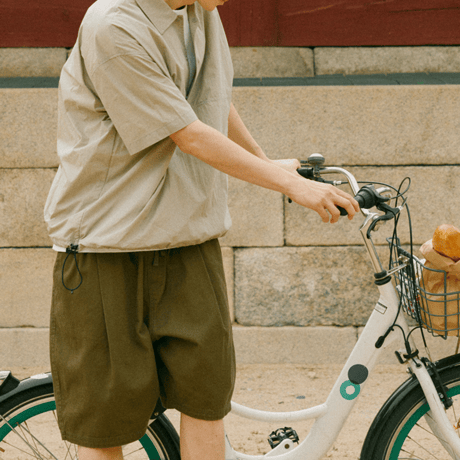 『grooverhyme』 　バーミューダショーツパンツ (Khaki)