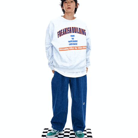 『FREAKISH BUILDING』 KONO SWEATSHIRTS (Light Melange)
