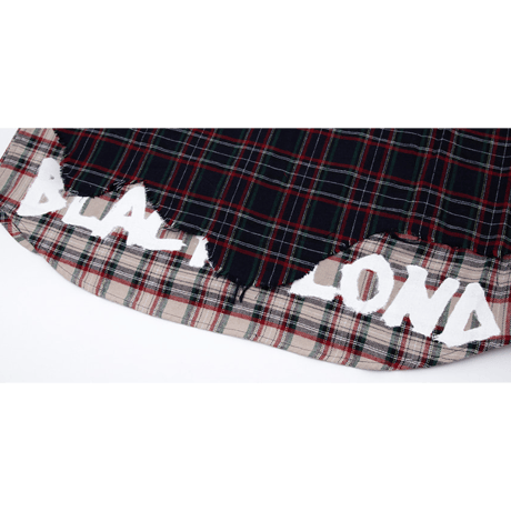 『BLACKBLOND』レイヤードチェックシャツ (Navy)