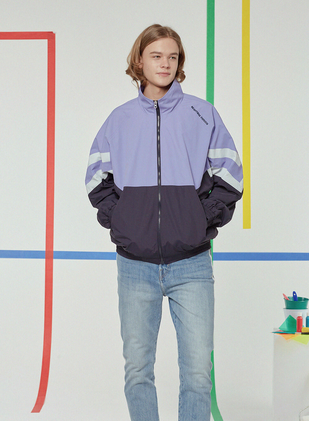 ヴェトモン 18AW ロゴテープカラーブロックトラックジャケット ヴェトモン 18AW ロゴテープカラーブロックトラックジャケット