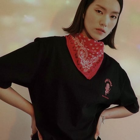 『LOUPS BLANCS』 ホットスタッフボートネック Tシャツ (Black)