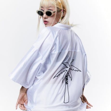 『CHAP CHAP』 　チャップツリー パームフットボール Tシャツ(White)
