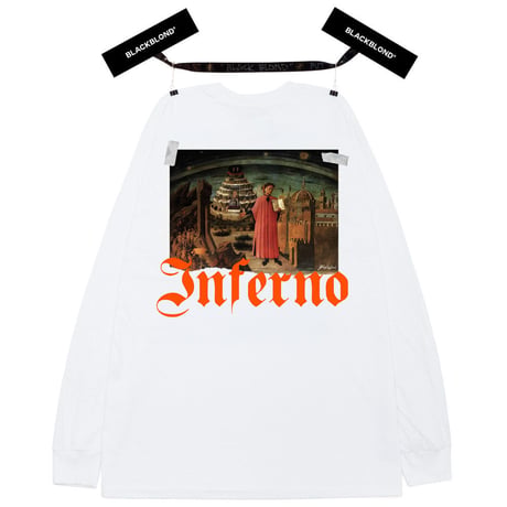 『BLACKBLOND』 　インフェルノロングスリーブ Tシャツ (White)