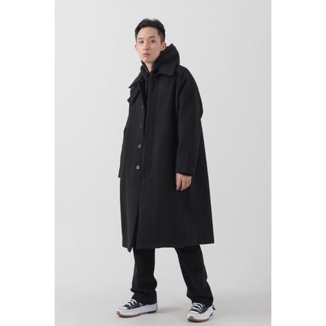 『 BY:L 』 　ウールオーバーバルマカンコート  (Black)