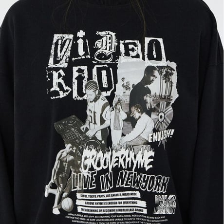 『GROOVE RHYME』 video kid live in NY sweatshirt (Black)